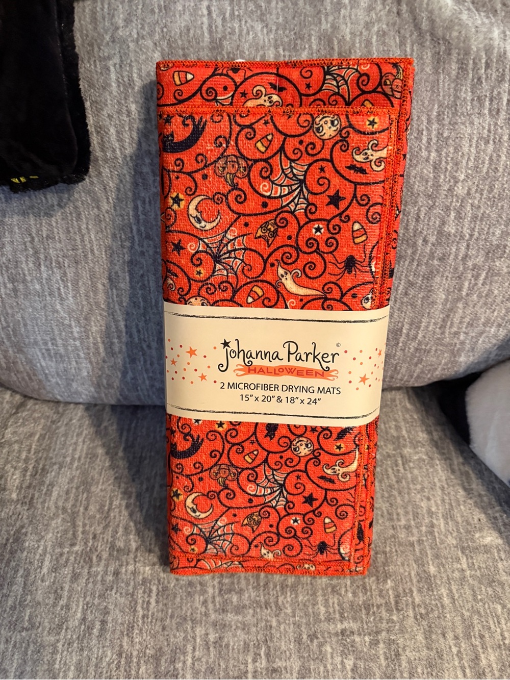 Johanna Parker Halloween Orange Microfiber Drying Mats - Set of 2